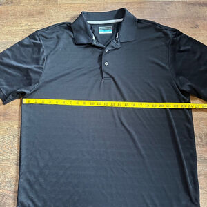 Men's PGA Tour Polo Shirt XL Black Short Sleeve Golf